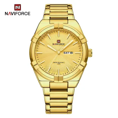 NAVIFORCE 9218 GW Golden Luxury Business Quartz